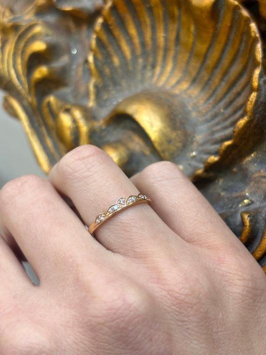 Rose Gold Band Ring with Round Brilliant Cut Diamonds - Hyman’s Jewellers