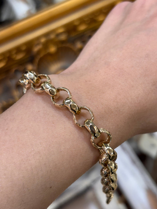 Textured Yellow Gold Chain Bracelet - Hyman’s Jewellers