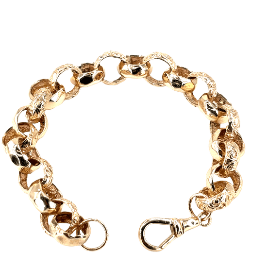 Textured Yellow Gold Chain Bracelet - Hyman’s Jewellers