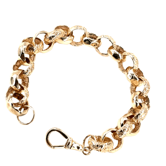 Textured Yellow Gold Chain Bracelet - Hyman’s Jewellers