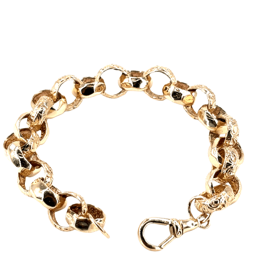 Textured Yellow Gold Chain Bracelet - Hyman’s Jewellers