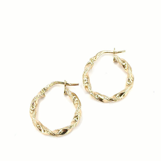 Twisted Yellow Gold Hoop Earrings - Hyman’s Jewellers