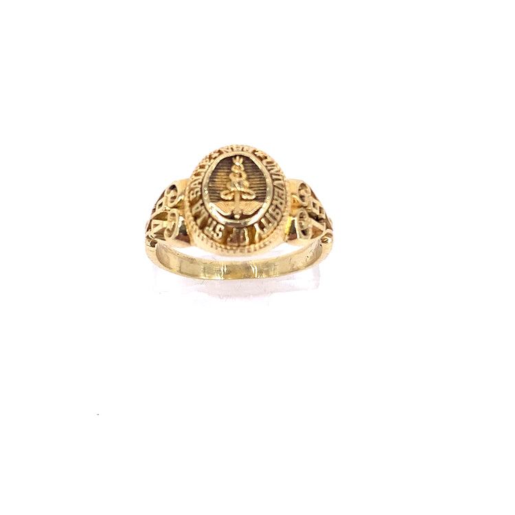 Unisex 14ct Yellow Gold University 'Caduceus' Medical Symbol College Ring - 4.5g - Hyman’s Jewellers