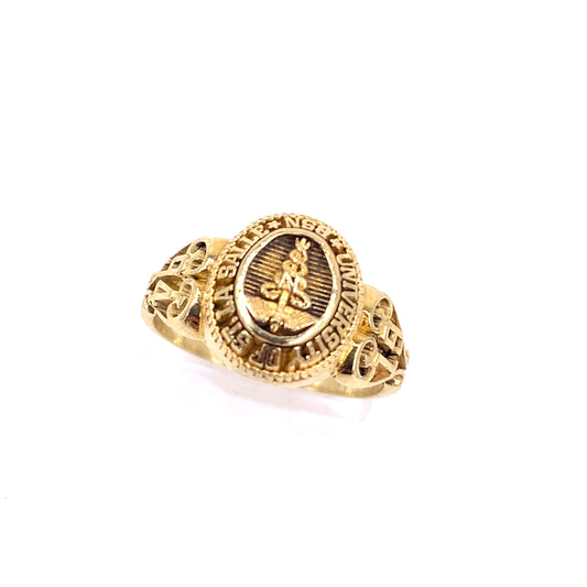 Unisex 14ct Yellow Gold University 'Caduceus' Medical Symbol College Ring - 4.5g - Hyman’s Jewellers