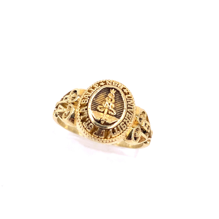 Unisex 14ct Yellow Gold University 'Caduceus' Medical Symbol College Ring - 4.5g - Hyman’s Jewellers