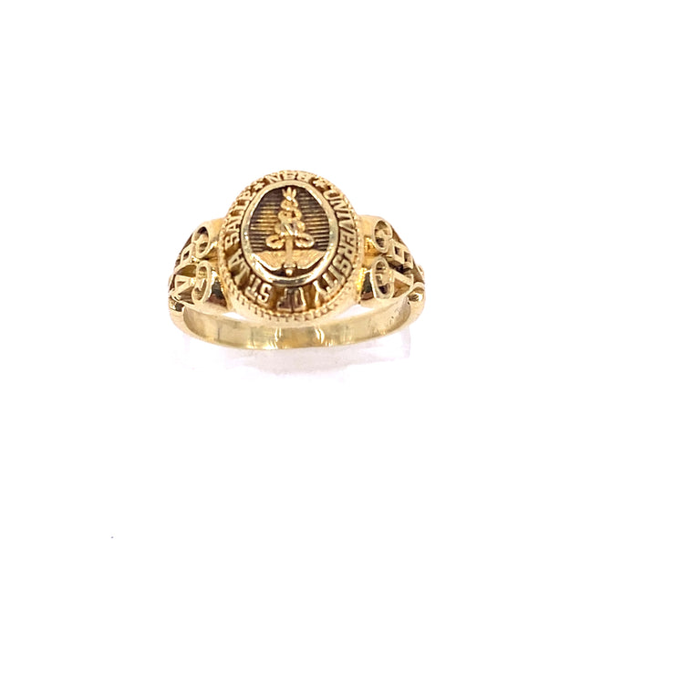 Unisex 14ct Yellow Gold University 'Caduceus' Medical Symbol College Ring - 4.5g - Hyman’s Jewellers