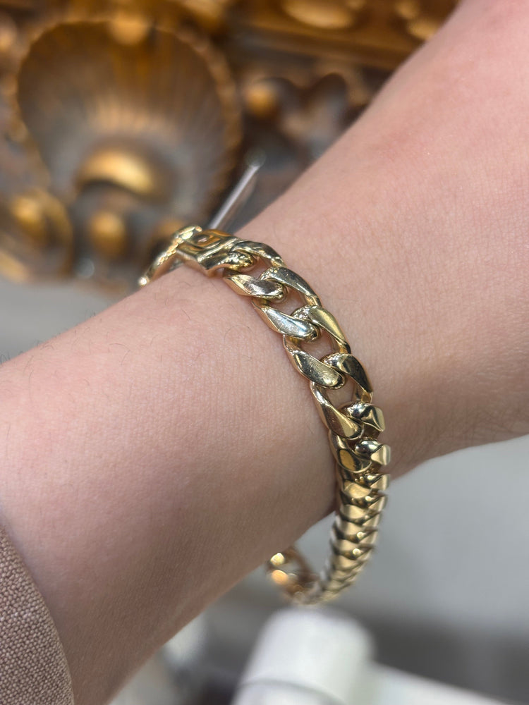 Unisex 9ct Classic Curb Yellow Gold Link Bracelet - 28.1g - Hyman’s Jewellers