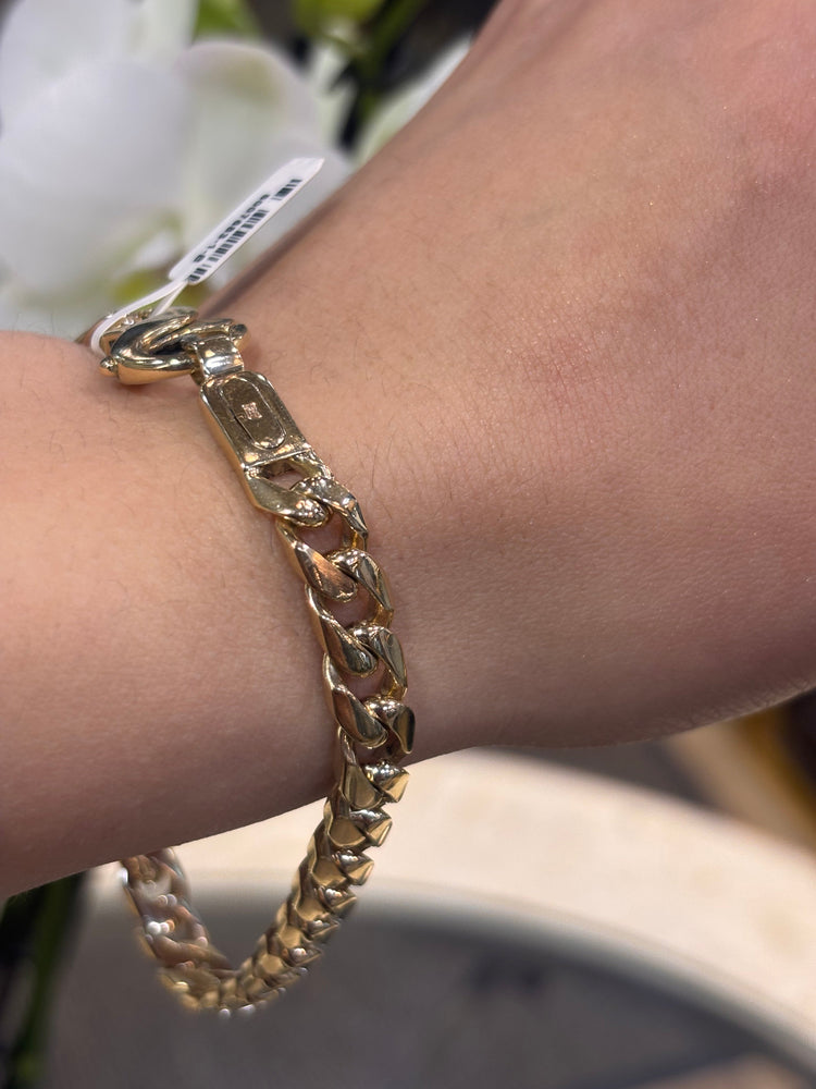 Unisex 9ct Classic Curb Yellow Gold Link Bracelet - 28.1g - Hyman’s Jewellers