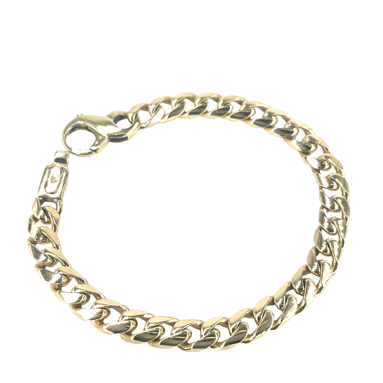 Unisex 9ct Classic Curb Yellow Gold Link Bracelet - 28.1g - Hyman’s Jewellers