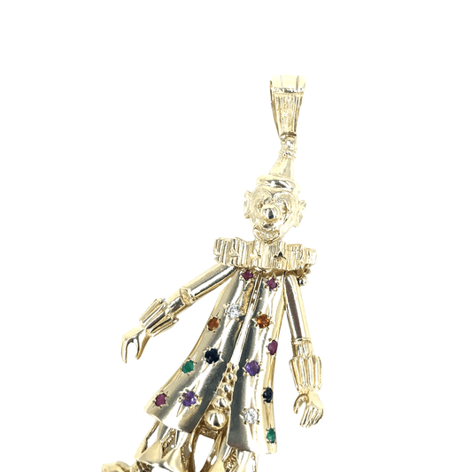 Unisex 9ct XL Clown Pendant in Yellow Gold - 41g 3.5” - Hyman’s Jewellers