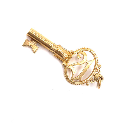 Unisex 9ct Yellow Gold 21 “Key To The World” Pendant - 2.5g - Hyman’s Jewellers