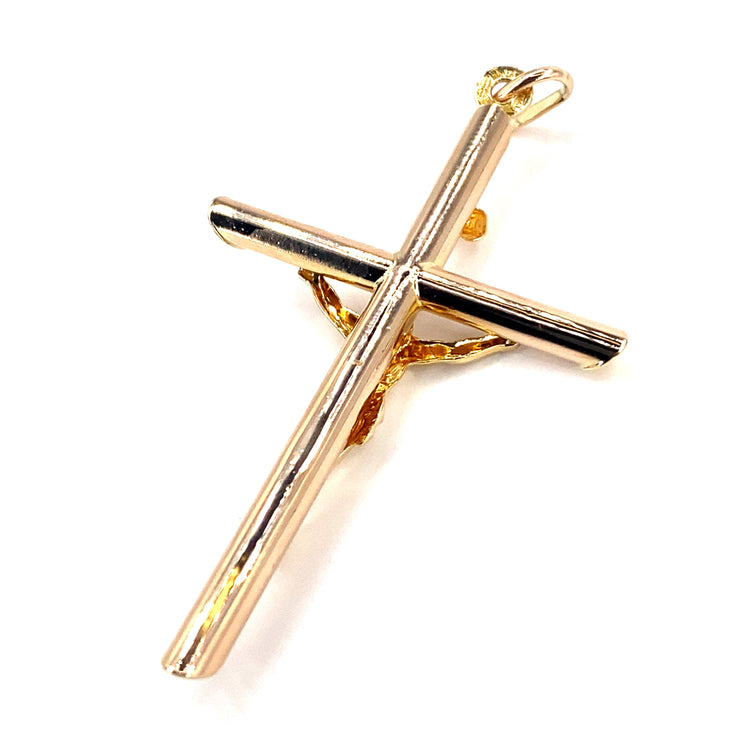 Unisex 9ct Yellow Gold Hollow Crucifix Cross - 2g - Hyman’s Jewellers