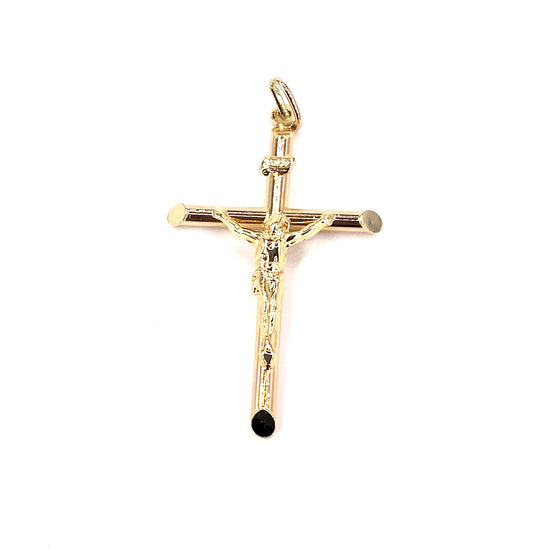 Unisex 9ct Yellow Gold Hollow Crucifix Cross - 2g - Hyman’s Jewellers