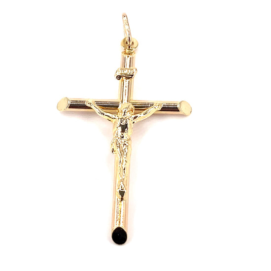Unisex 9ct Yellow Gold Hollow Crucifix Cross - 2g - Hyman’s Jewellers