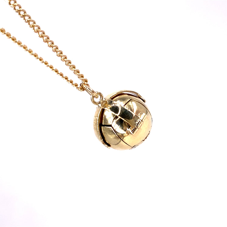 Unisex 9ct Yellow Gold Masonic Ball Orb Pendant - Hyman’s Jewellers