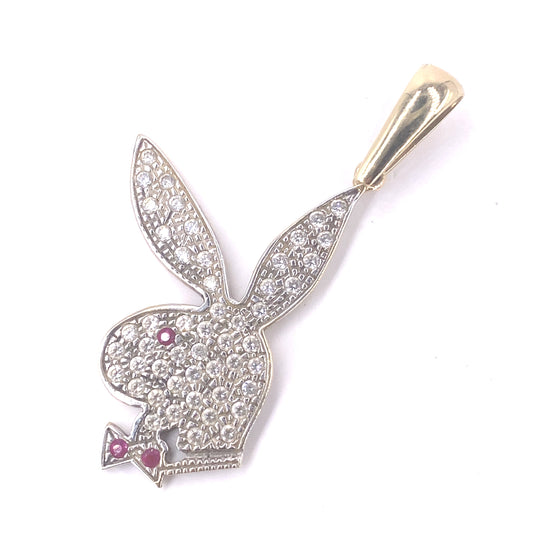 Unisex 9ct Yellow Gold Play Boy Pendant - 8.8g CZ - Hyman’s Jewellers