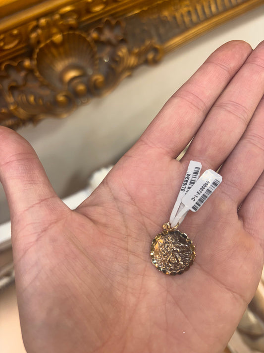 Unisex 9ct Yellow Gold St Christopher Pendant - Hyman’s Jewellers