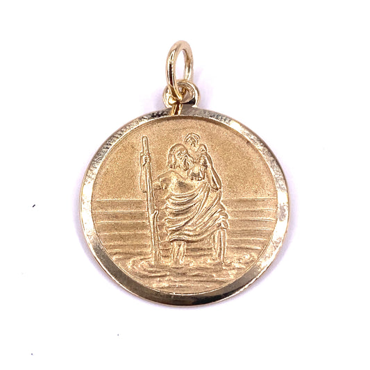 Unisex 9ct Yellow Gold St Christopher Pendant - 2.6g - Hyman’s Jewellers
