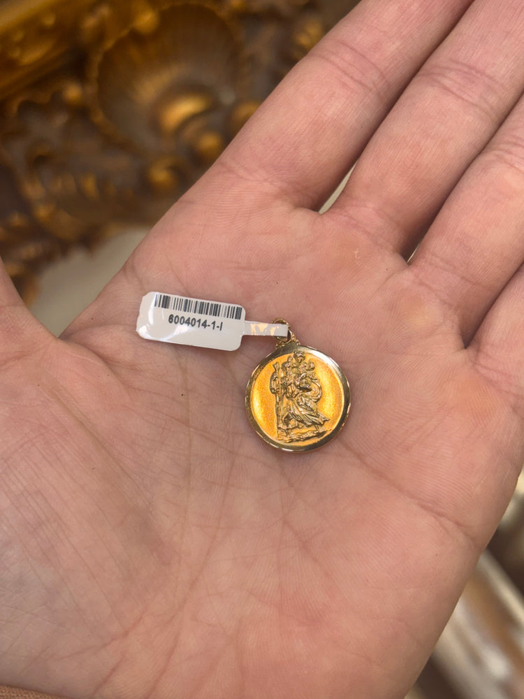 Unisex 9ct Yellow Gold St Christopher Pendant - 2.6g - Hyman’s Jewellers