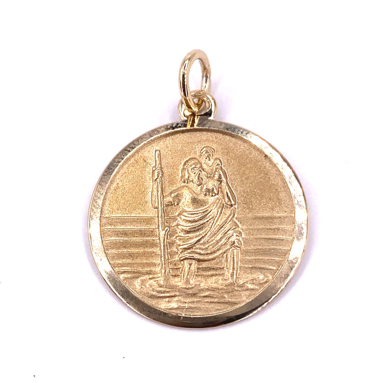 Unisex 9ct Yellow Gold St Christopher Pendant - 2.6g - Hyman’s Jewellers