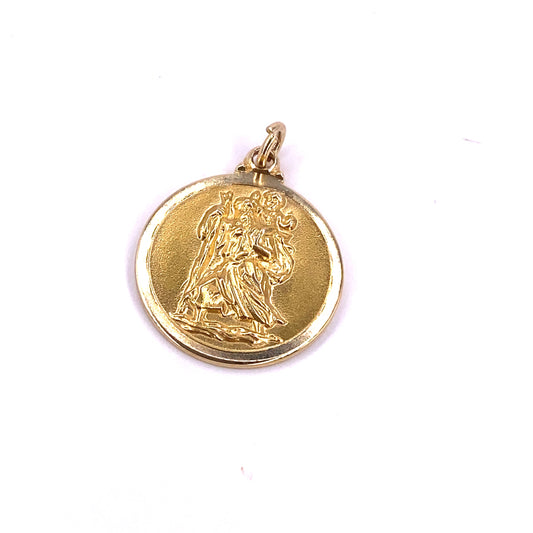 Unisex 9ct Yellow Gold St Christopher Pendant - 2.8g - Hyman’s Jewellers
