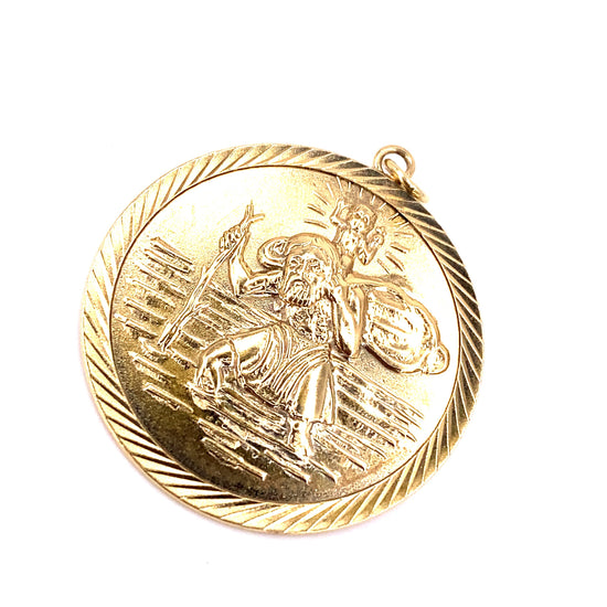 Unisex 9ct Yellow Gold St Christopher Pendant - 3.1g - Hyman’s Jewellers