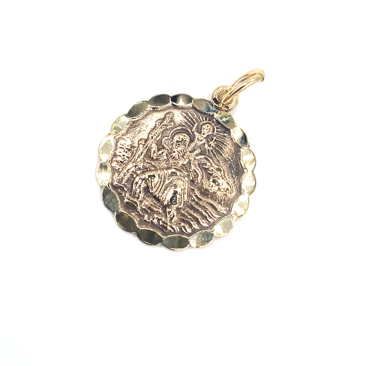 Unisex 9ct Yellow Gold St Christopher Pendant - Hyman’s Jewellers