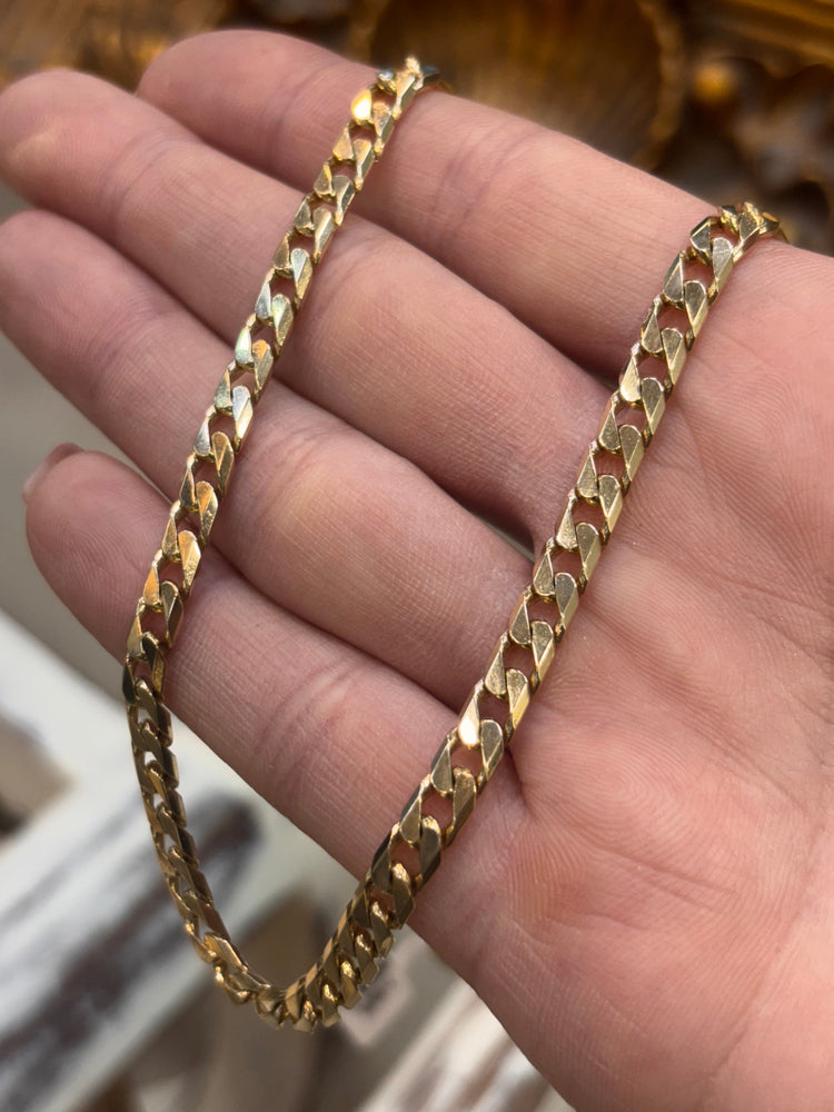 Unisex Classic Yellow Gold Square Curb Chain Necklace - 23.4g - Hyman’s Jewellers