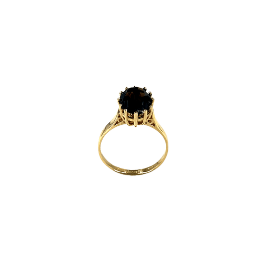 Vintage Style 9CT Yellow Gold Quartz Solitaire Ring - Hyman’s Jewellers
