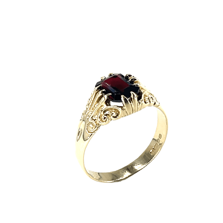 Vintage-Style Garnet Cocktail Ring in 9CT Yellow Gold - Hyman’s Jewellers
