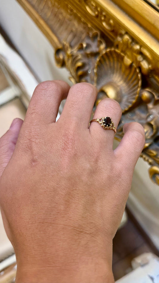 Vintage Style Quartz Solitaire Ring in 9CT Yellow Gold 1.2g - Hyman’s Jewellers