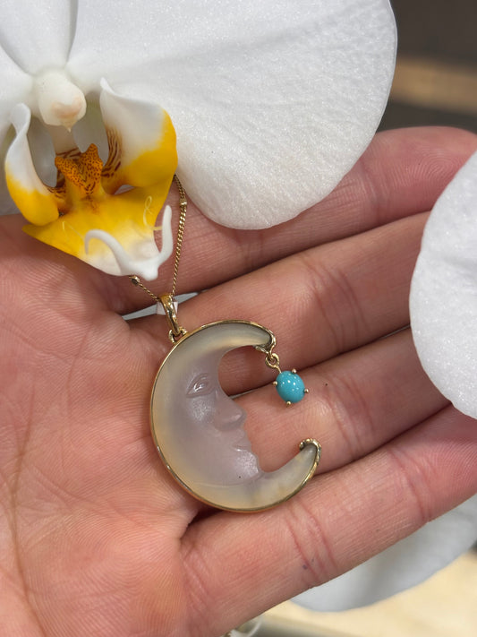 Women 9ct Yellow Gold Man in the Moon Pendant - 6g - Hyman’s Jewellers