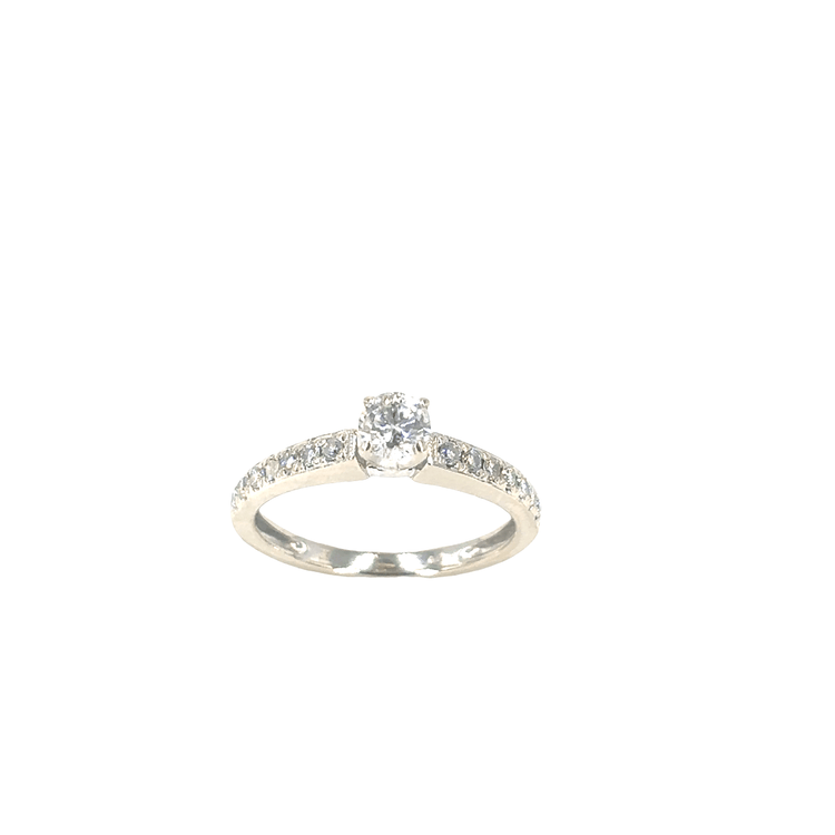 Women’s 14ct & Platinum Engagement Ring with Round Brilliant Cut Diamond - 0.50ct 2.2g - Hyman’s Jewellers