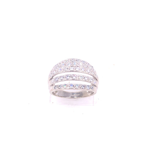 Women’s 14ct White Gold Cz Ring - 6.8g - Hyman’s Jewellers