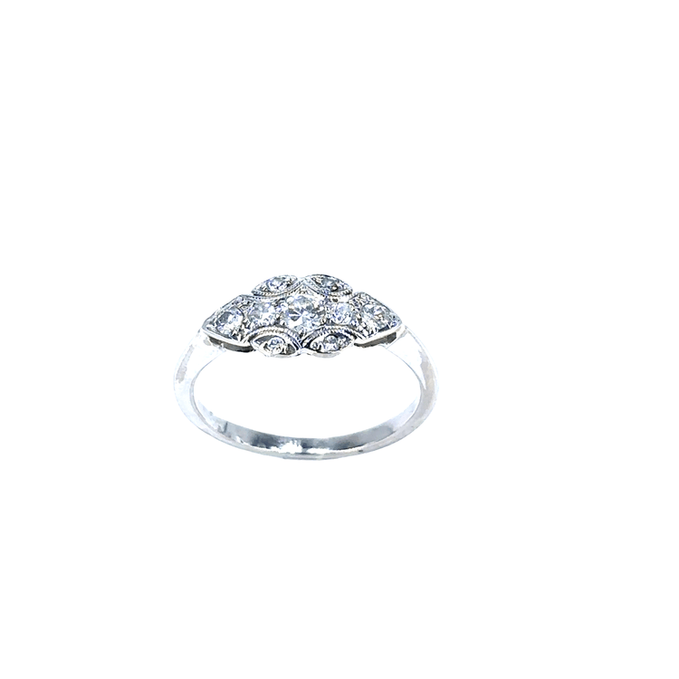 Women’s 14ct White Gold Vintage Art Deco Diamond Ring - 0.25ct - Hyman’s Jewellers