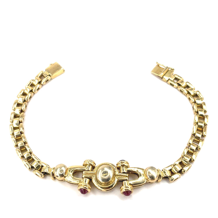 Women’s 14ct Yellow Gold Bracelet - Ruby & Sapphire 24.5g - Hyman’s Jewellers