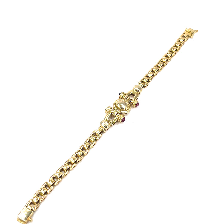 Women’s 14ct Yellow Gold Bracelet - Ruby & Sapphire 24.5g - Hyman’s Jewellers