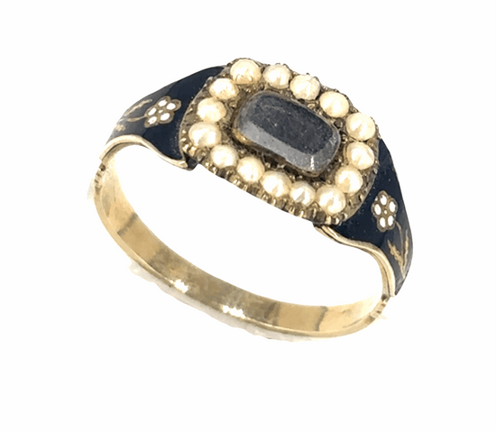 Women’s 15ct Yellow Gold Victorian Mourning Ring - 1.7g - Hyman’s Jewellers