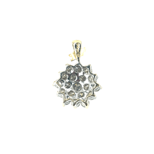 Women’s 18ct 1ct 2.6g Yellow Gold Diamond Cluster Floral Pendant - Hyman’s Jewellers