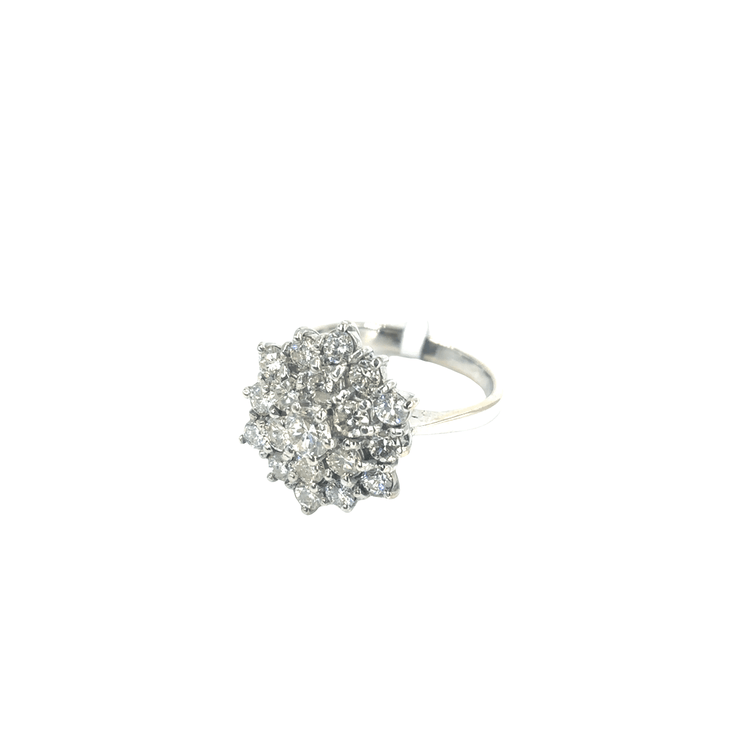 Women’s 18ct Diamond Cluster Cocktail Ring in White Gold - 0.75ct - Hyman’s Jewellers