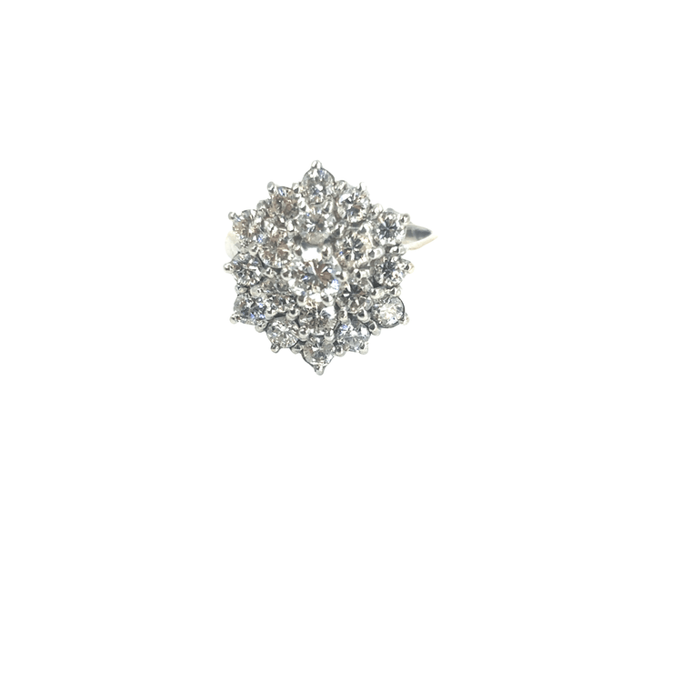 Women’s 18ct Diamond Cluster Cocktail Ring in White Gold - 0.75ct - Hyman’s Jewellers