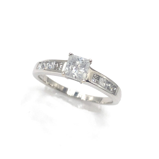 Women’s 18ct White Gold 0.91ct Princess Cut Diamond Ring - Hyman’s Jewellers