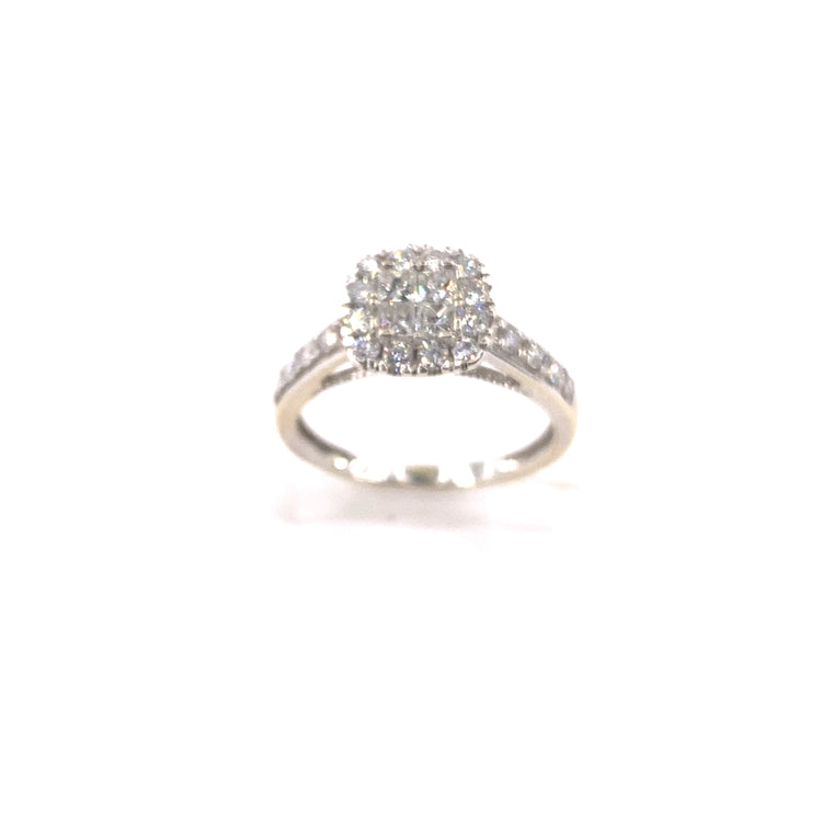 Women’s 18ct White Gold Diamond Engagement Cluster - 0.66ct - Hyman’s Jewellers