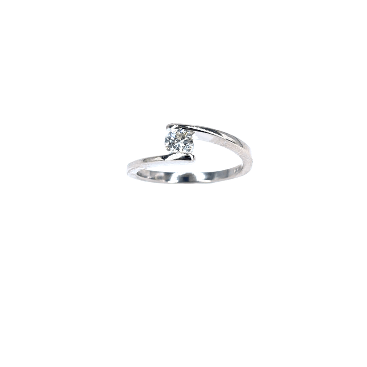 Women’s 18ct White Gold Diamond Ring with Brilliant Cut Diamond - 0.25ct 6.4g - Hyman’s Jewellers