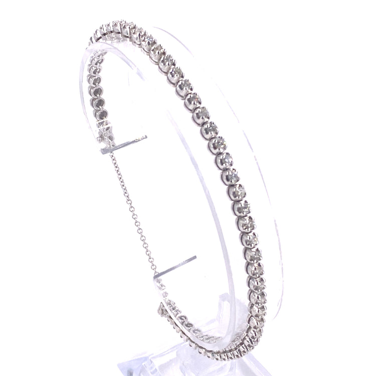 Women’s 18ct White Gold Diamond Tennis Bracelet - 14.8g 2.5ct - Hyman’s Jewellers