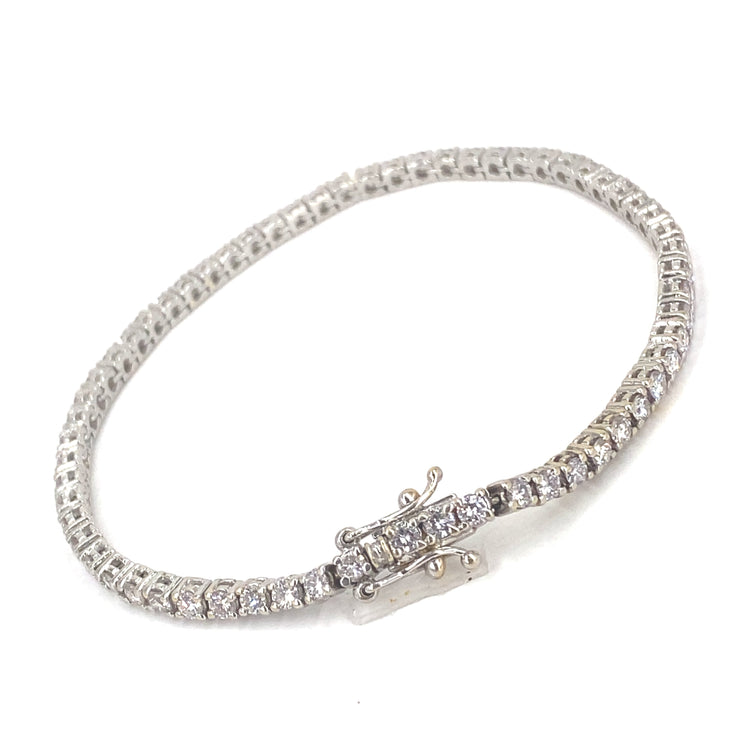 Women’s 18ct White Gold Diamond Tennis Bracelet - 5.0ct - Hyman’s Jewellers