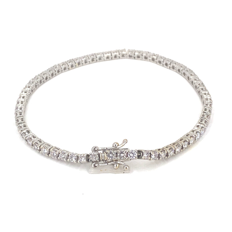 Women’s 18ct White Gold Diamond Tennis Bracelet - 5.0ct - Hyman’s Jewellers