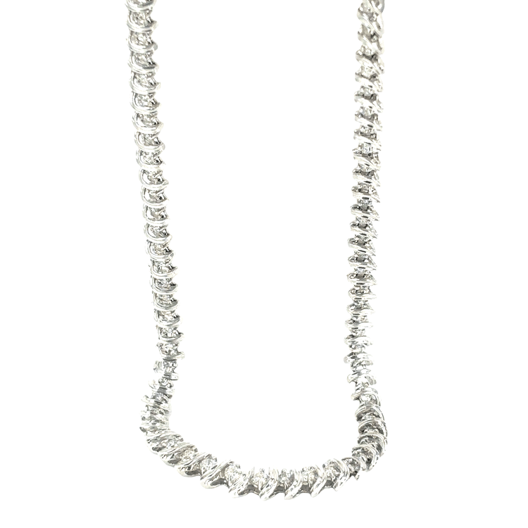 Women’s 18ct White Gold Diamond Tennis Necklace - Hyman’s Jewellers