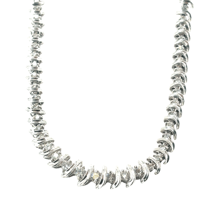 Women’s 18ct White Gold Diamond Tennis Necklace - Hyman’s Jewellers