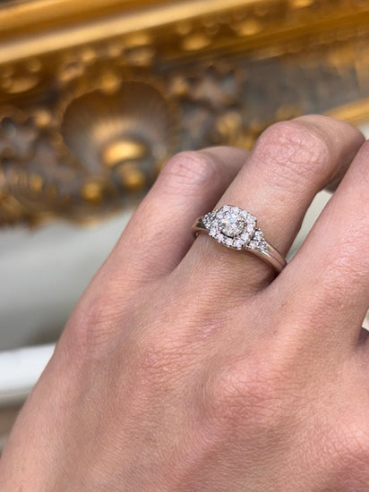 Women’s 18ct White Gold Engagement Ring with Round Brilliant Diamond - 4.7g 0.55ct - Hyman’s Jewellers